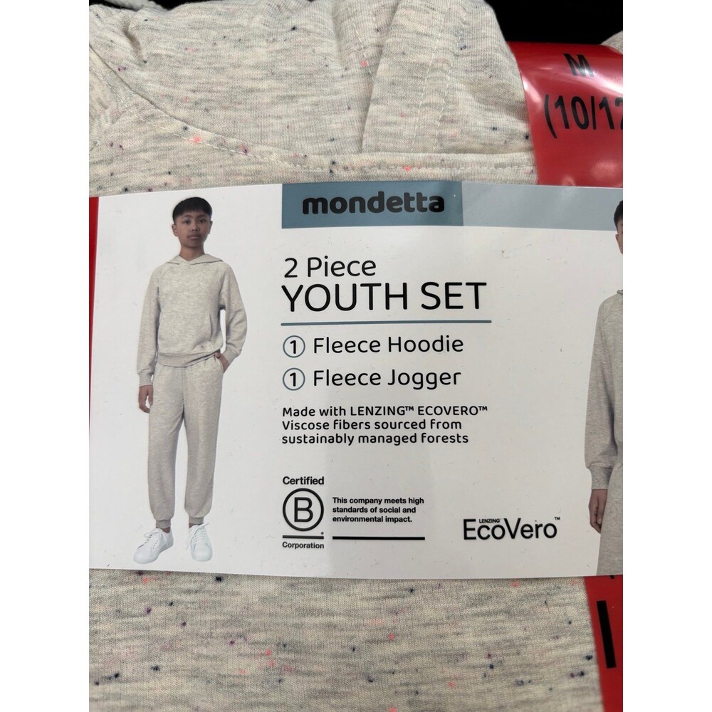 Mondetta Unisex 2 Piece Hoodie & Jogger Set Size 10/12